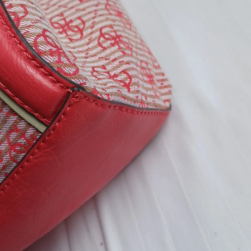 Guess Coral Logo Fabric/Faux Leather Shoulder Bag - Picture 8 of 14